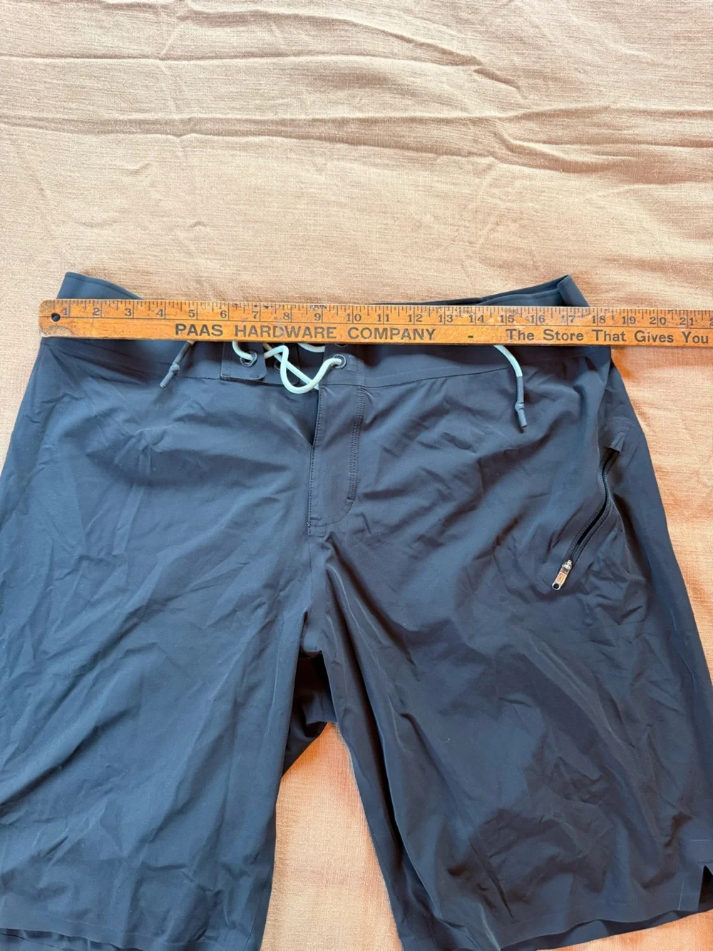 lululemon athletica Navy Board Shorts with Light Blue Drawcord